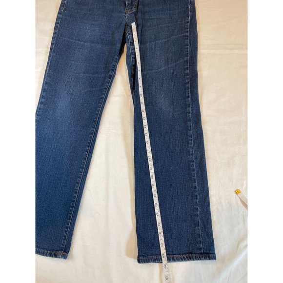 Chaps Denim Women Jeans Straight Leg 99% Cotton Mid Rise Flat Front Blue Size 12 - Picture 7 of 10